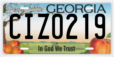 GA license plate CIZ0219
