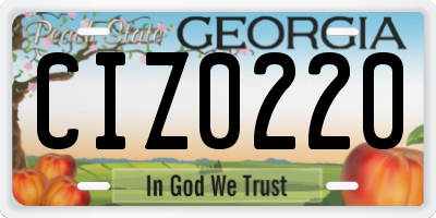GA license plate CIZ0220