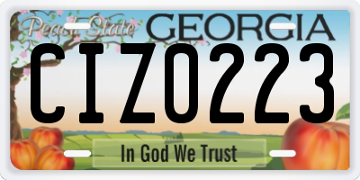 GA license plate CIZ0223