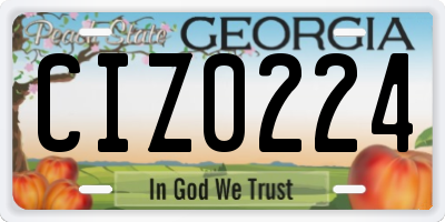 GA license plate CIZ0224