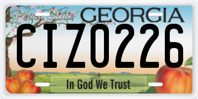 GA license plate CIZ0226