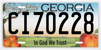 GA license plate CIZ0228