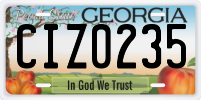 GA license plate CIZ0235