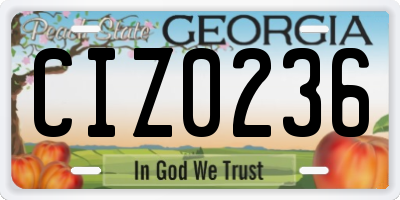 GA license plate CIZ0236