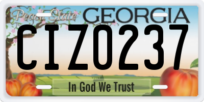 GA license plate CIZ0237
