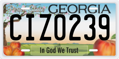 GA license plate CIZ0239