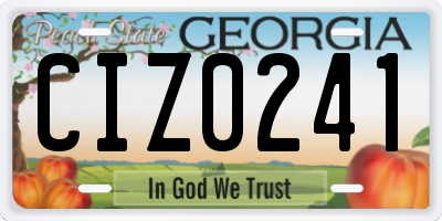 GA license plate CIZ0241