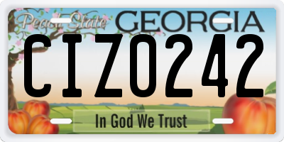 GA license plate CIZ0242