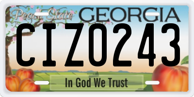 GA license plate CIZ0243