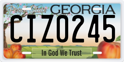 GA license plate CIZ0245