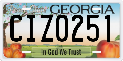 GA license plate CIZ0251