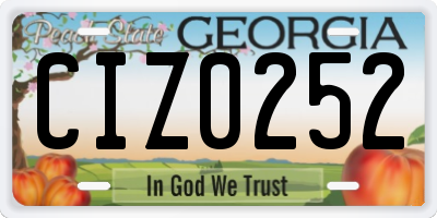GA license plate CIZ0252