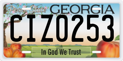 GA license plate CIZ0253