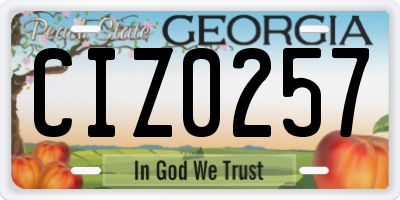 GA license plate CIZ0257