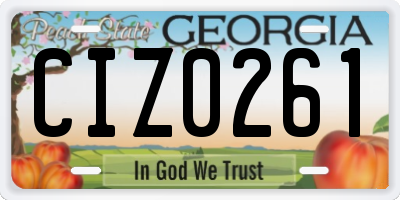 GA license plate CIZ0261