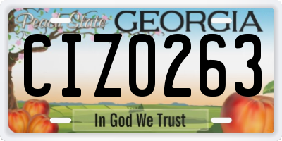 GA license plate CIZ0263