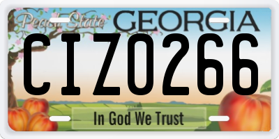 GA license plate CIZ0266