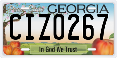 GA license plate CIZ0267