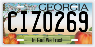 GA license plate CIZ0269