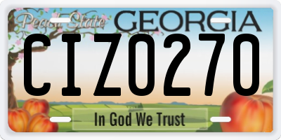 GA license plate CIZ0270