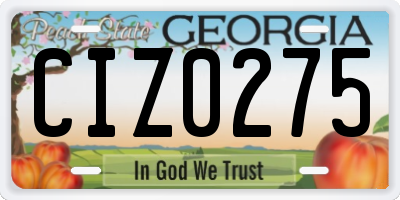 GA license plate CIZ0275