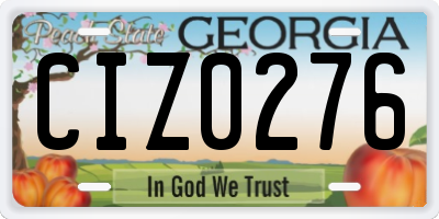 GA license plate CIZ0276