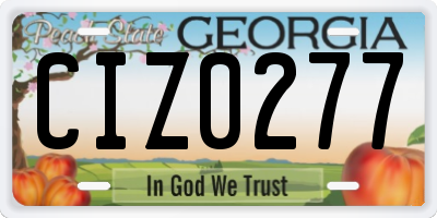 GA license plate CIZ0277