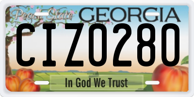 GA license plate CIZ0280