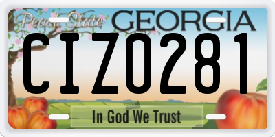 GA license plate CIZ0281