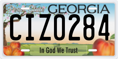 GA license plate CIZ0284