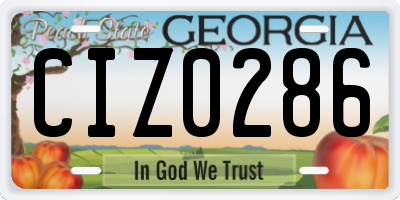 GA license plate CIZ0286