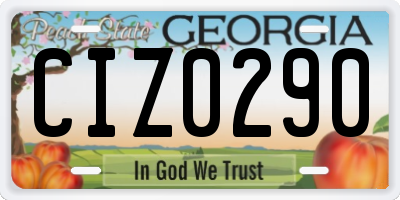 GA license plate CIZ0290