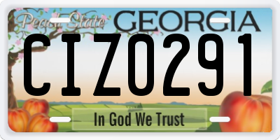 GA license plate CIZ0291
