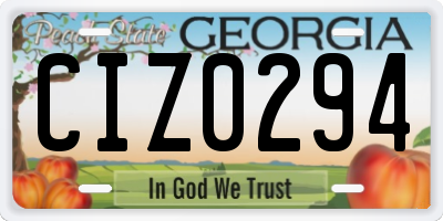 GA license plate CIZ0294