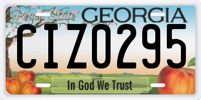 GA license plate CIZ0295