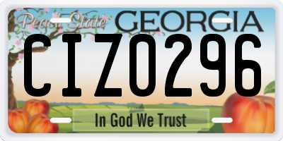 GA license plate CIZ0296