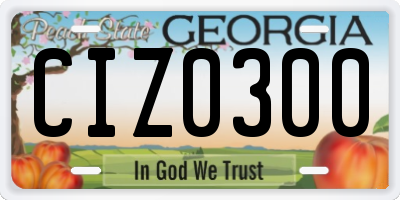 GA license plate CIZ0300
