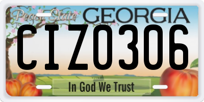 GA license plate CIZ0306