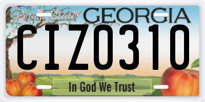 GA license plate CIZ0310