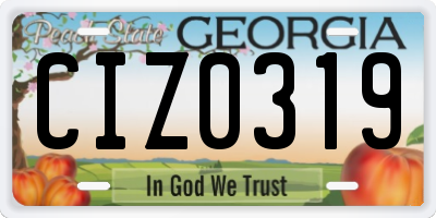 GA license plate CIZ0319