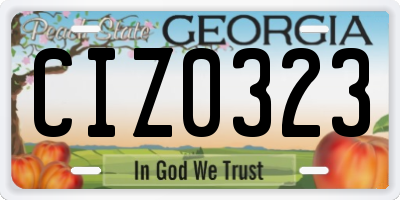 GA license plate CIZ0323
