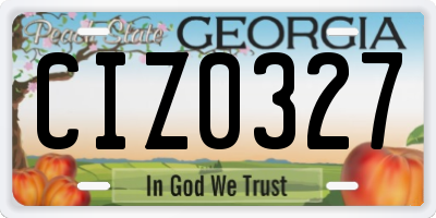 GA license plate CIZ0327