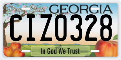 GA license plate CIZ0328