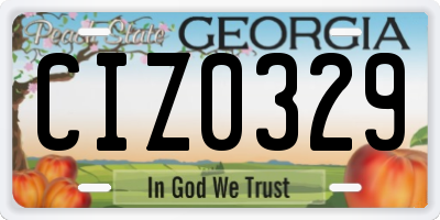 GA license plate CIZ0329