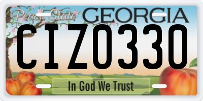 GA license plate CIZ0330