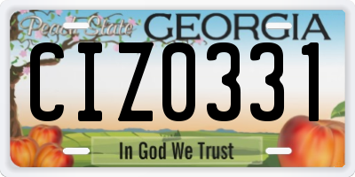 GA license plate CIZ0331