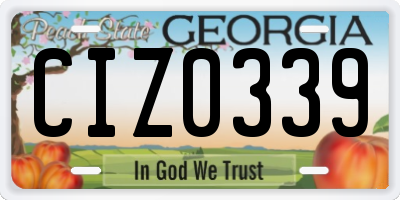 GA license plate CIZ0339