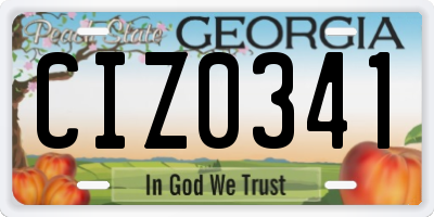 GA license plate CIZ0341