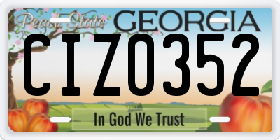GA license plate CIZ0352
