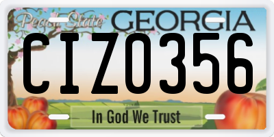 GA license plate CIZ0356